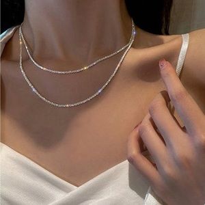 2pc Sparkling Collarbone Chains, NWT
